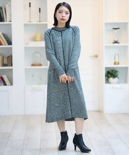 PHAAG16390 GEORGES RECH(小さいサイズ) ラグランスリーブセミハイネックニットワンピース