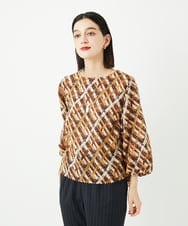 PHBAE56390 GEORGES RECH(小さいサイズ)(メゾン ドゥ サンク)  [日本製]フェザーバルーンスリーブブラウス オレンジ