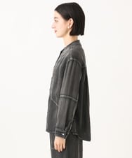 PHBJE08330 GEORGES RECH(小さいサイズ)(メゾン ドゥ サンク)  [セットアップ対応]ライトデニムバンドカラーデニムブラウス グレー