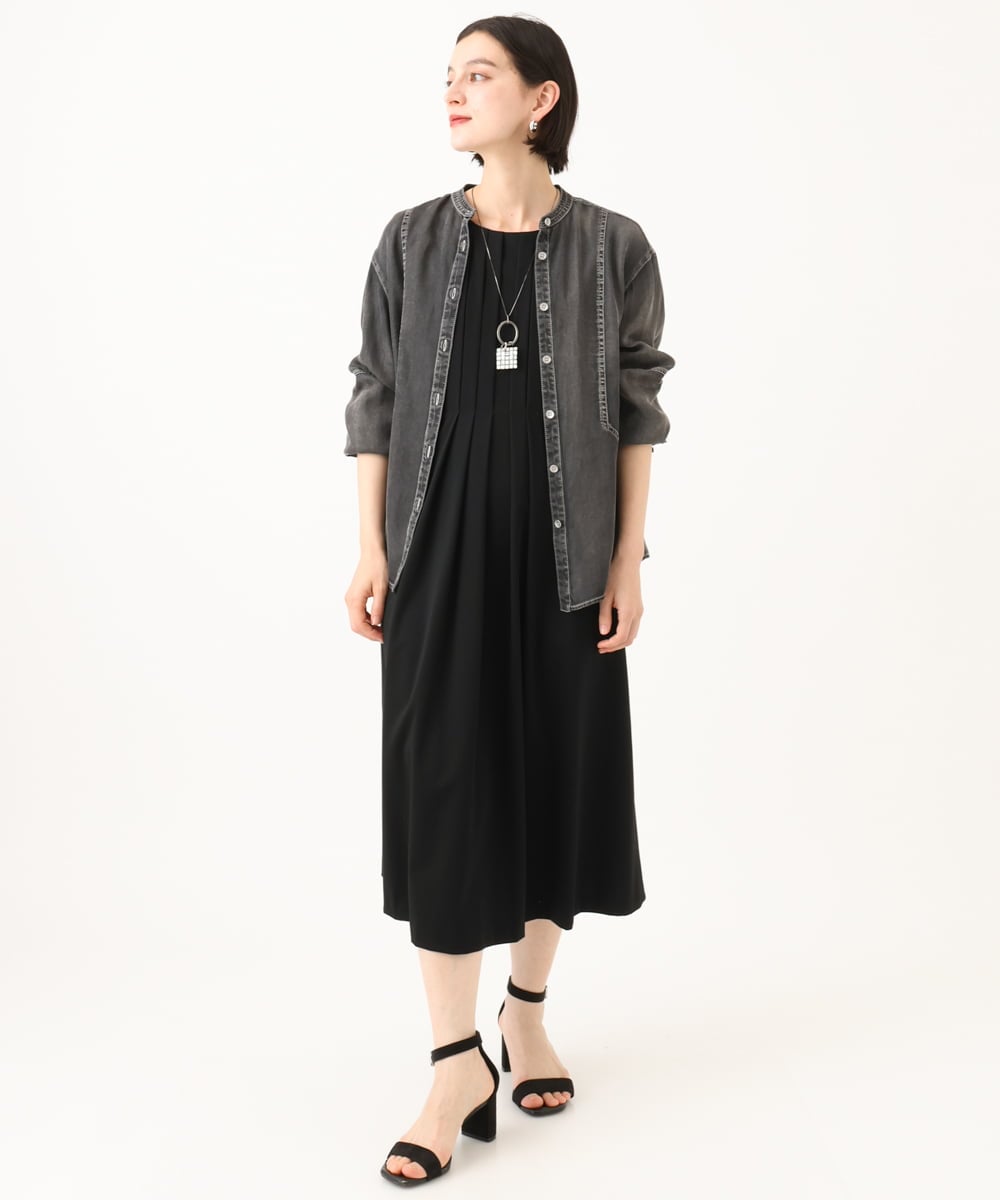 PHBJE08330 GEORGES RECH(小さいサイズ)(メゾン ドゥ サンク)  [セットアップ対応]ライトデニムバンドカラーデニムブラウス グレー