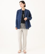 PHBJE08330 GEORGES RECH(小さいサイズ)(メゾン ドゥ サンク)  [セットアップ対応]ライトデニムバンドカラーデニムブラウス グレー