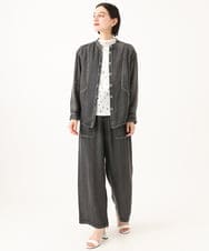 PHBJE08330 GEORGES RECH(小さいサイズ)(メゾン ドゥ サンク)  [セットアップ対応]ライトデニムバンドカラーデニムブラウス グレー