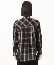 PHBJE21290 GEORGES RECH(小さいサイズ)(メゾン ドゥ サンク)  [セットアップ対応]スタンドカラーチェックブラウス ブラウン