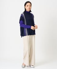 PHFAG13230 GEORGES RECH(小さいサイズ)(メゾン ドゥ サンク) カラーブロックニットポンチョ ネイビー