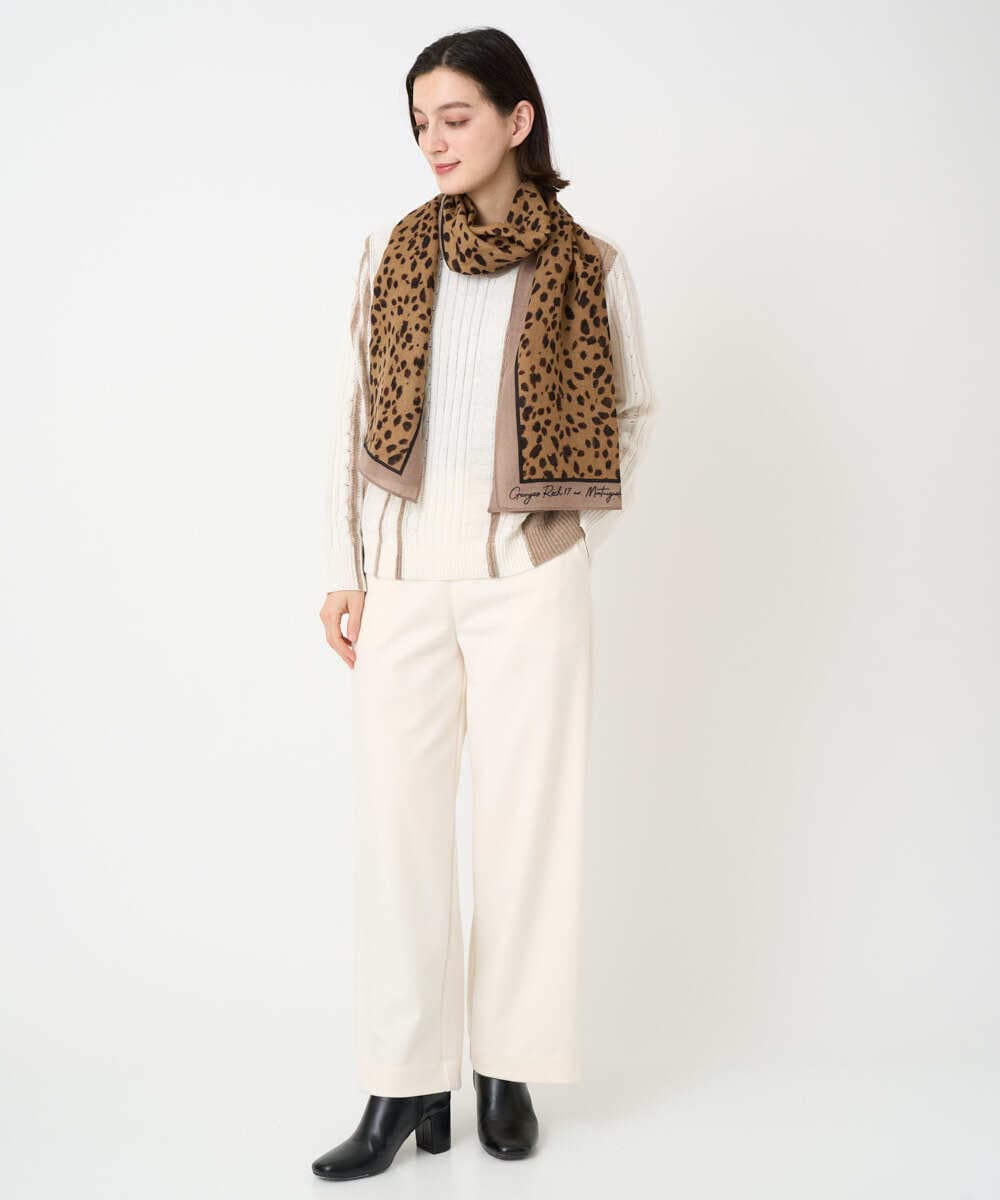 PHFCD59290 GEORGES RECH(小さいサイズ)(メゾン ドゥ サンク) バイカラーストライプケーブルニット ベージュ