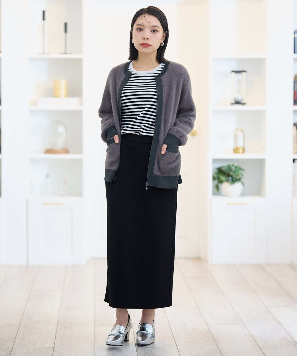 PHHAG11240 GEORGES RECH(小さいサイズ)(メゾン ドゥ サンク)  [セットアップ対応]ストレッチダンボールナロースカート ブラウン