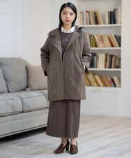 PHHAG11240 GEORGES RECH(小さいサイズ)(メゾン ドゥ サンク)  [セットアップ対応]ストレッチダンボールナロースカート ブラウン