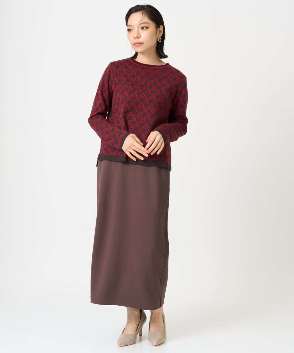 PHHAG11240 GEORGES RECH(小さいサイズ)(メゾン ドゥ サンク)  [セットアップ対応]ストレッチダンボールナロースカート ブラウン