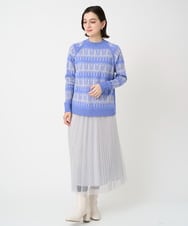 PHHCD65360 GEORGES RECH(小さいサイズ)(メゾン ドゥ サンク)  [日本製]アコーディオンシアープリーツスカート ライトグレー