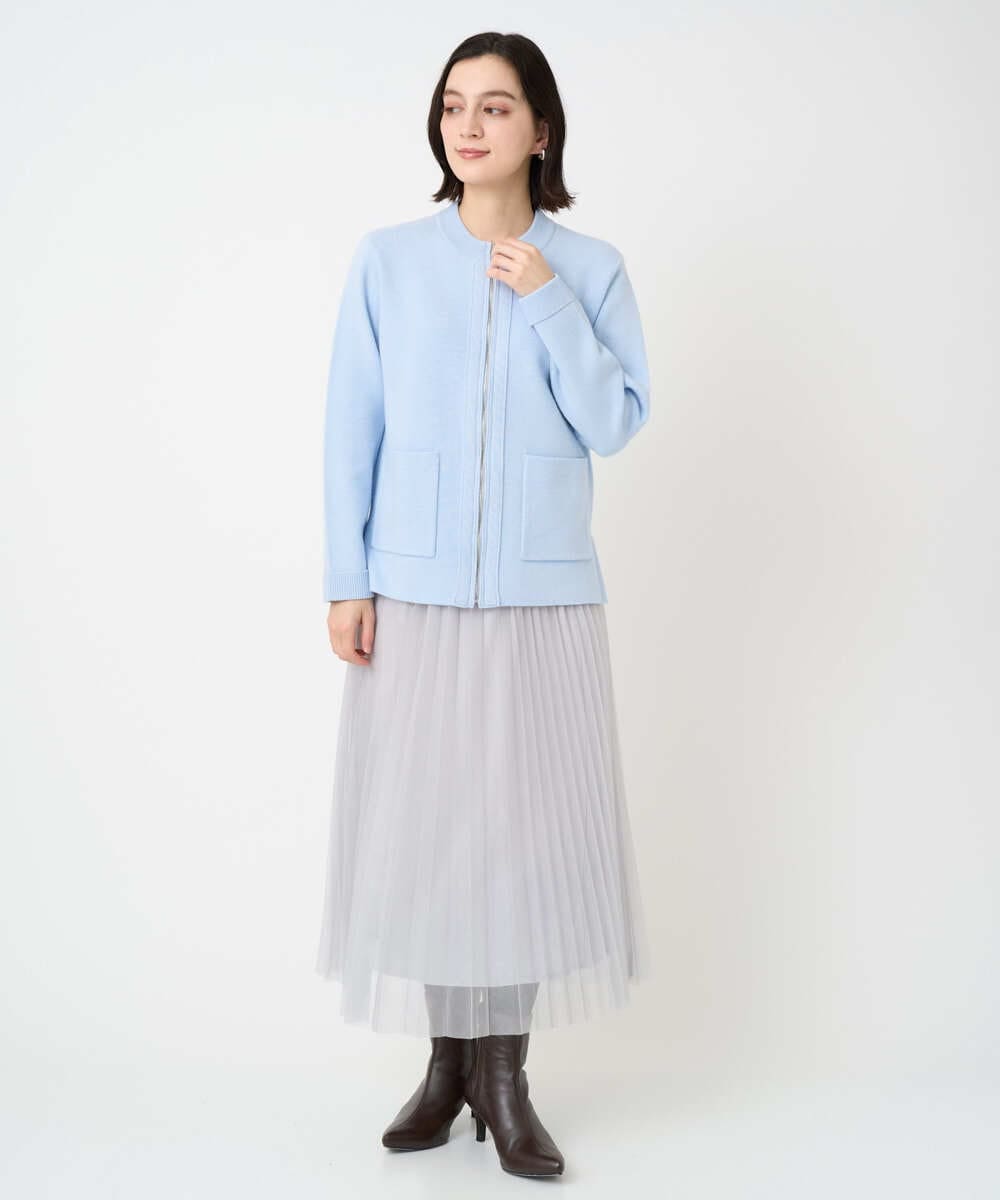 PHHCD65360 GEORGES RECH(小さいサイズ)(メゾン ドゥ サンク)  [日本製]アコーディオンシアープリーツスカート ライトグレー