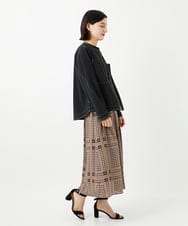PHHGD14360 GEORGES RECH(小さいサイズ)(メゾン ドゥ サンク)  [日本製/セットアップ対応]ジオメトリックスカーフ柄スカート ベージュ系