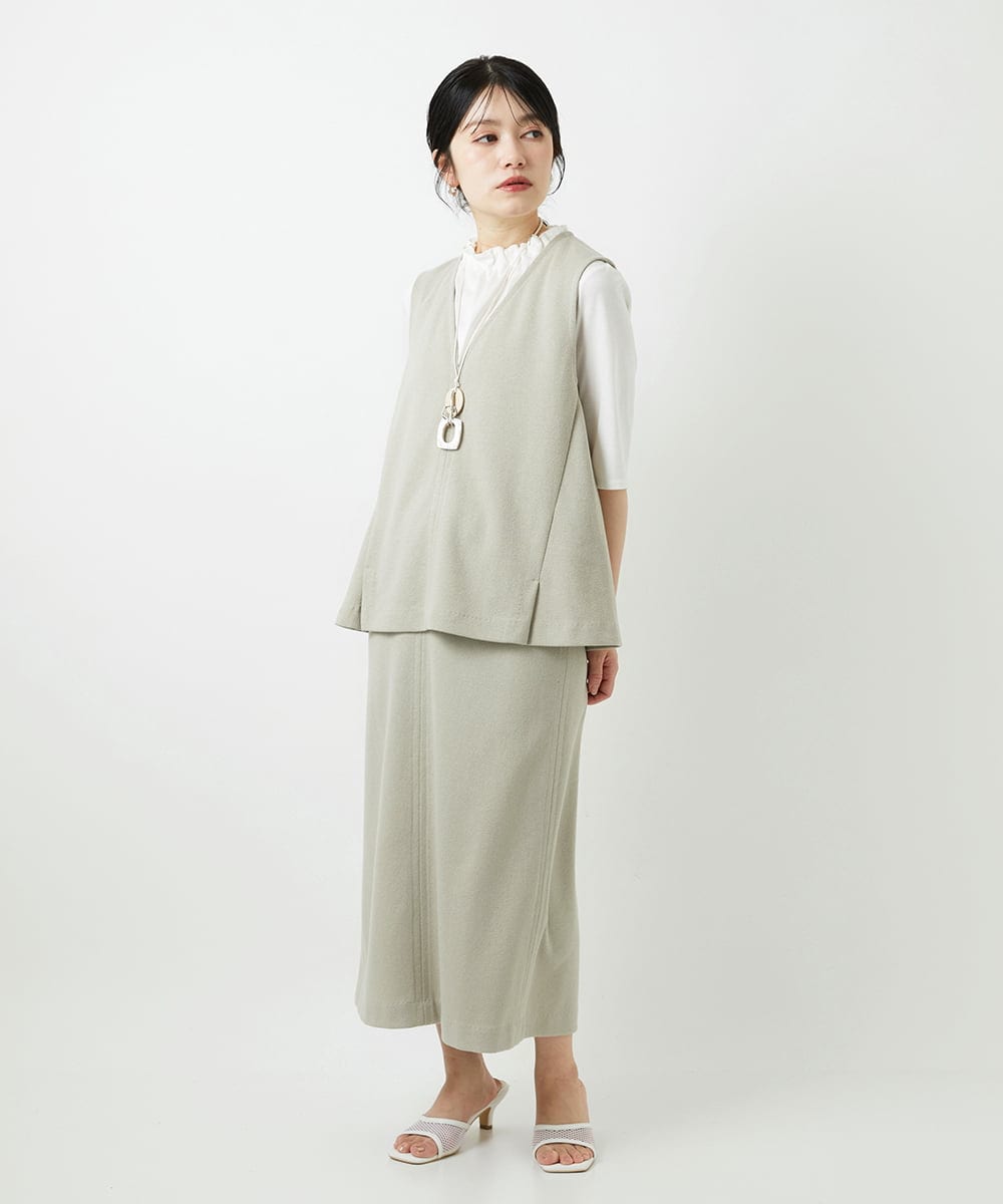 PHHGD34230 GEORGES RECH(小さいサイズ)(メゾン ドゥ サンク)  [セットアップ対応]ジャージーナロースカート ベージュ