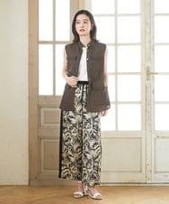 PHJGD30360 GEORGES RECH(小さいサイズ)(メゾン ドゥ サンク) リネン混サファリベスト ブラウン