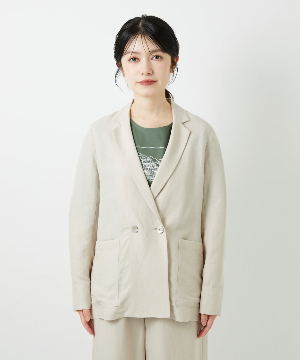 PHJGD31390 GEORGES RECH(小さいサイズ)(メゾン ドゥ サンク)  [セットアップ対応]フレンチリネンテーラードジャケット ベージュ