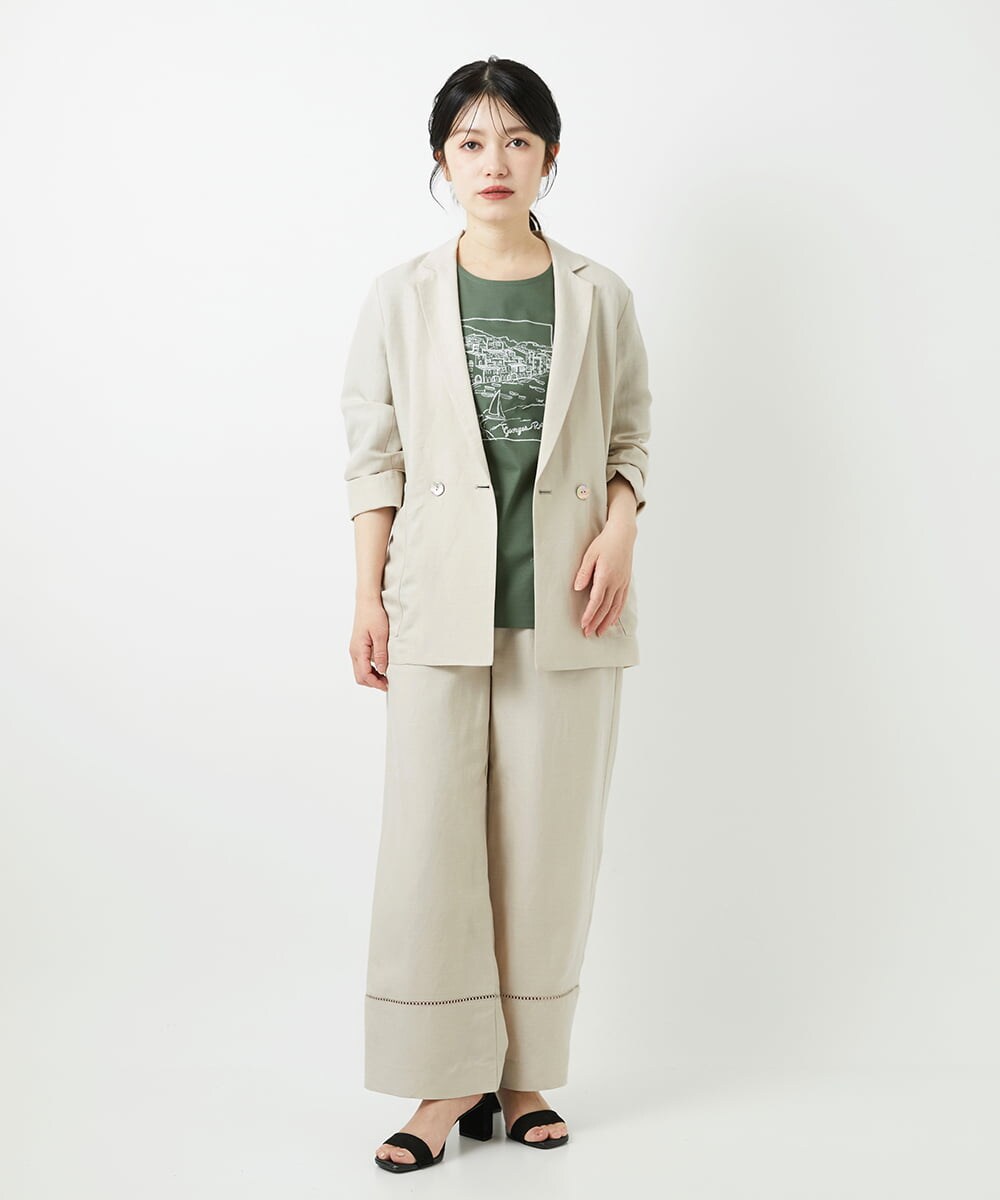 PHJGD31390 GEORGES RECH(小さいサイズ)(メゾン ドゥ サンク)  [セットアップ対応]フレンチリネンテーラードジャケット ベージュ