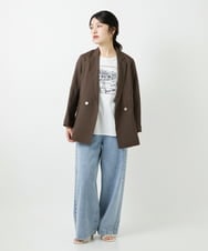 PHJGD31390 GEORGES RECH(小さいサイズ)(メゾン ドゥ サンク)  [セットアップ対応]フレンチリネンテーラードジャケット ブラウン