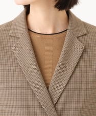 PHJJE18450 GEORGES RECH(小さいサイズ)(メゾン ドゥ サンク)  [セットアップ対応]ガングラブチェックダブルブレストジャケット ベージュ