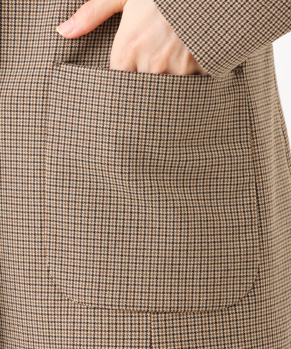 PHJJE18450 GEORGES RECH(小さいサイズ)(メゾン ドゥ サンク)  [セットアップ対応]ガングラブチェックダブルブレストジャケット ベージュ
