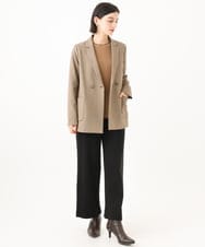 PHJJE18450 GEORGES RECH(小さいサイズ)(メゾン ドゥ サンク)  [セットアップ対応]ガングラブチェックダブルブレストジャケット ベージュ