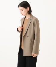 PHJJE18450 GEORGES RECH(小さいサイズ)(メゾン ドゥ サンク)  [セットアップ対応]ガングラブチェックダブルブレストジャケット ベージュ
