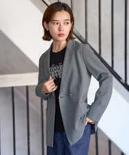 PHJJE18450 GEORGES RECH(小さいサイズ)(メゾン ドゥ サンク)  [セットアップ対応]ガングラブチェックダブルブレストジャケット グレー