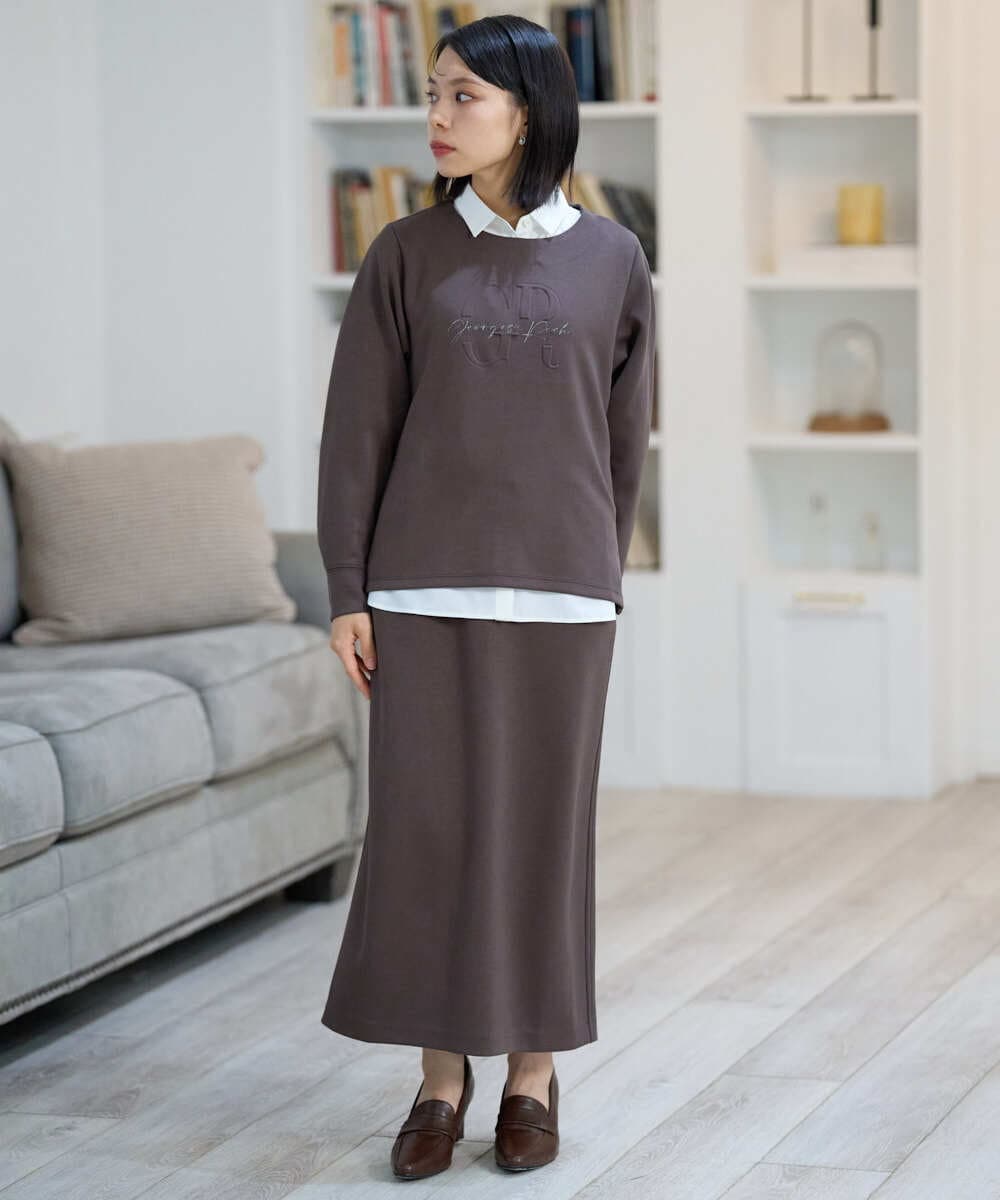 PHKAG11240 GEORGES RECH(小さいサイズ)(メゾン ドゥ サンク)  [セットアップ対応]ストレッチダンボールロゴプルオーバー ブラウン