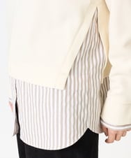 PHKAG24270 GEORGES RECH(小さいサイズ)(メゾン ドゥ サンク) ストライプシャツレイヤード風プルオーバー アイボリー