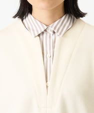 PHKAG24270 GEORGES RECH(小さいサイズ)(メゾン ドゥ サンク) ストライプシャツレイヤード風プルオーバー アイボリー