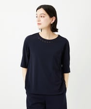 PHKGD11230 GEORGES RECH(小さいサイズ)(メゾン ドゥ サンク)  [セットアップ対応]ドライタッチジャージーセミフレアプルオーバー ネイビー