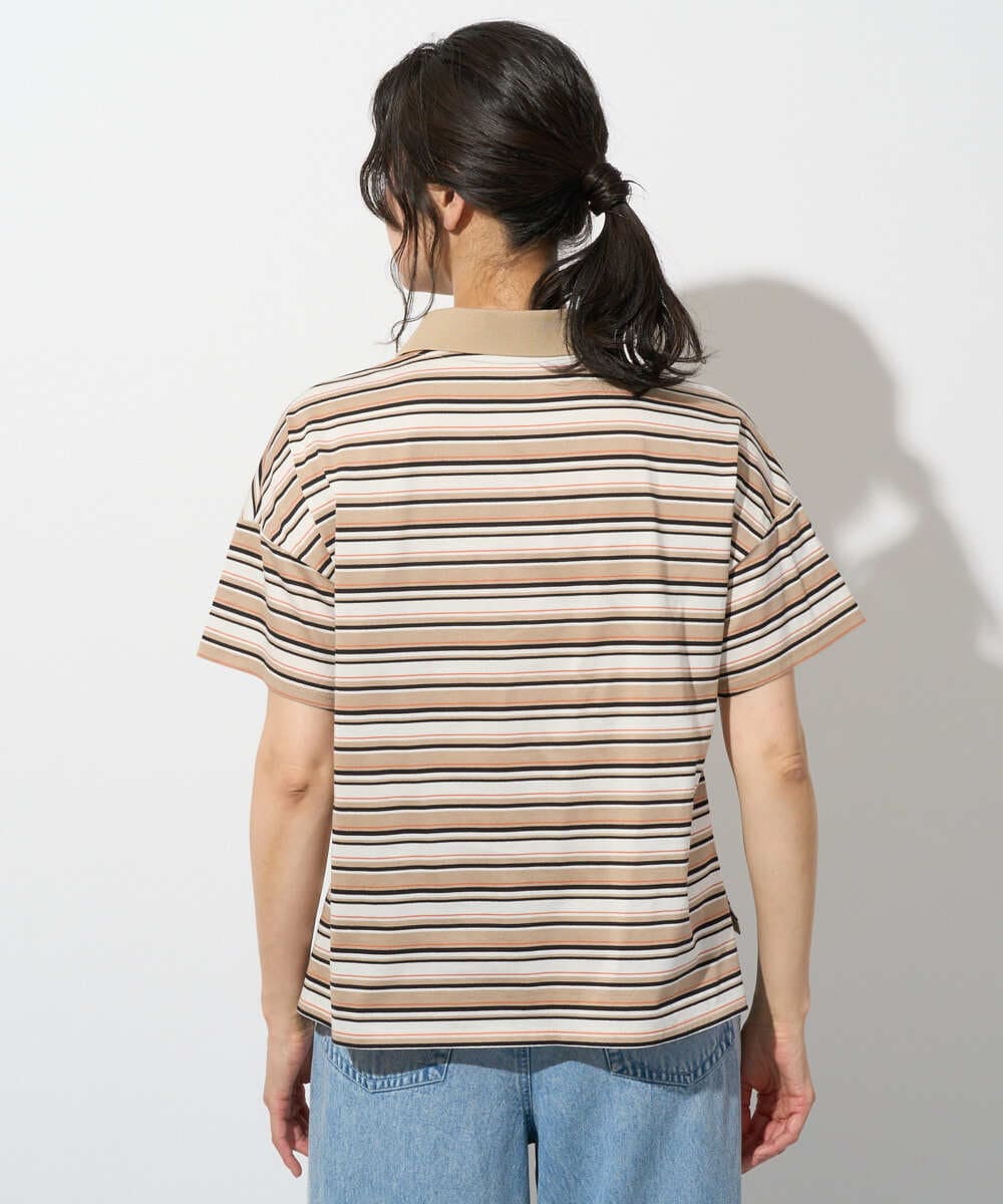 PHKGD25230 GEORGES RECH(小さいサイズ)(メゾン ドゥ サンク) マルチボーダーポロシャツ ベージュ