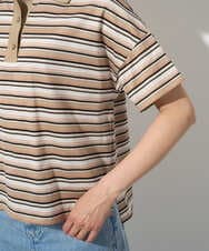 PHKGD25230 GEORGES RECH(小さいサイズ)(メゾン ドゥ サンク) マルチボーダーポロシャツ ベージュ