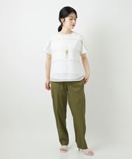 PHKGD38180 GEORGES RECH(小さいサイズ)(メゾン ドゥ サンク) [接触冷感]ドライコットンシアーボーダーカットソー ホワイト