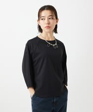 PHKGE41230 GEORGES RECH(小さいサイズ)(メゾン ドゥ サンク) ドルマンスリーブシアーポンチカットソー ブラック