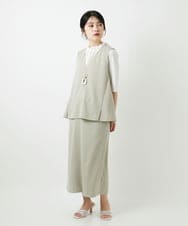 PHKGF29180 GEORGES RECH(小さいサイズ)(メゾン ドゥ サンク) タックフリルボトルネック5分袖カットソー ベージュ