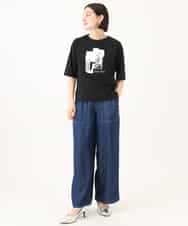 PHKJF10170 GEORGES RECH(小さいサイズ)(メゾン ドゥ サンク) [接触冷感]グラフィックプリントカットソー ベージュ