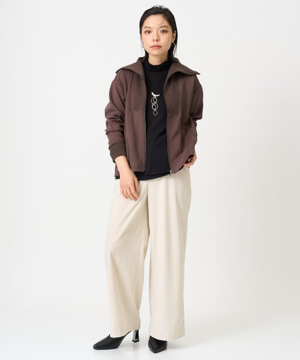 PHLAG12250 GEORGES RECH(小さいサイズ)(メゾン ドゥ サンク) トリコットコーデュロイワイドパンツ アイボリー