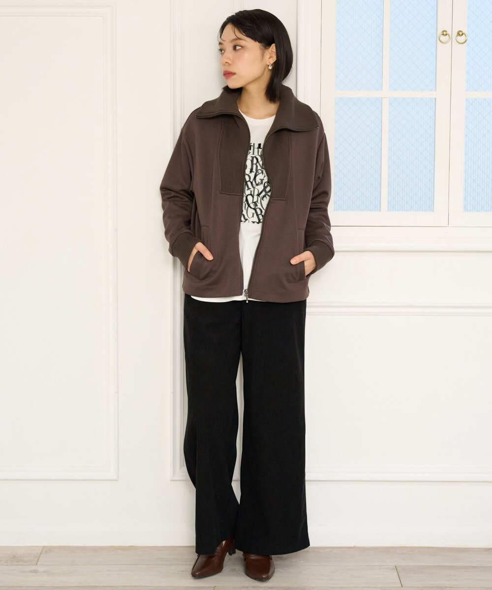 PHLAG12250 GEORGES RECH(小さいサイズ)(メゾン ドゥ サンク) トリコットコーデュロイワイドパンツ アイボリー