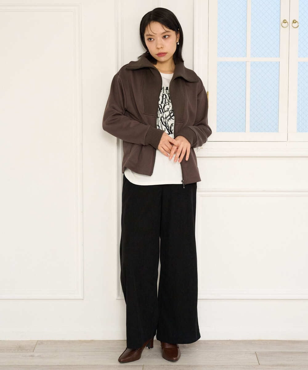 PHLAG12250 GEORGES RECH(小さいサイズ)(メゾン ドゥ サンク) トリコットコーデュロイワイドパンツ アイボリー