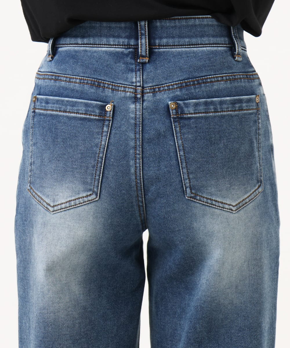 PHLAG34290 GEORGES RECH(小さいサイズ)(メゾン ドゥ サンク) 裏起毛ストレッチデニムパンツ ネイビー