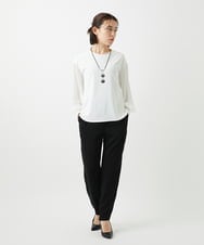 PHLEE29190 GEORGES RECH(小さいサイズ)(メゾン ドゥ サンク)  [日本製]リラックスサテンテーパードパンツ ベージュ