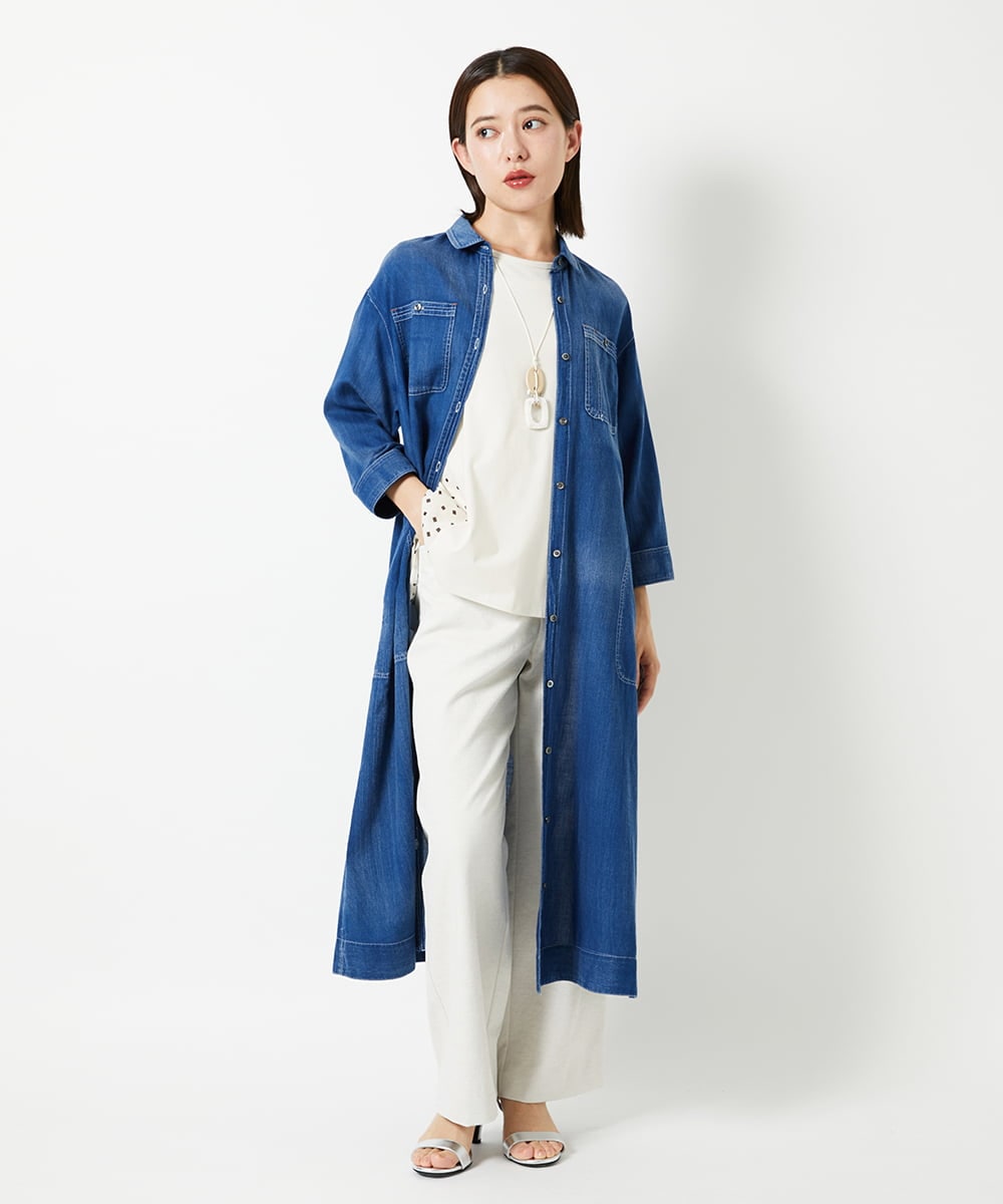 PHLHD52250 GEORGES RECH(小さいサイズ)(メゾン ドゥ サンク)  [日本製/新色追加]シェルタリングドライオックスワイドパンツ ベージュ