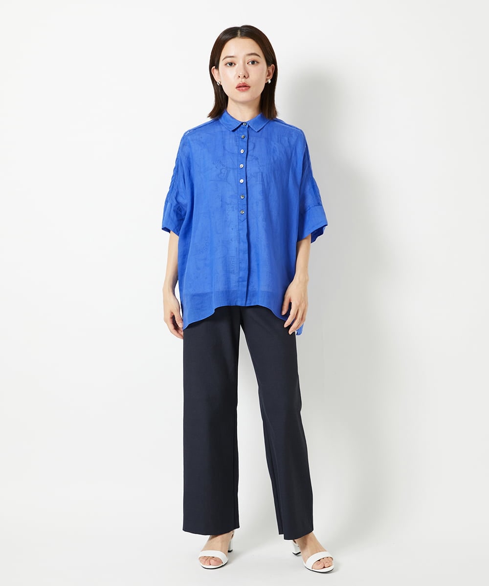 PHLHD52250 GEORGES RECH(小さいサイズ)(メゾン ドゥ サンク)  [日本製/新色追加]シェルタリングドライオックスワイドパンツ ベージュ