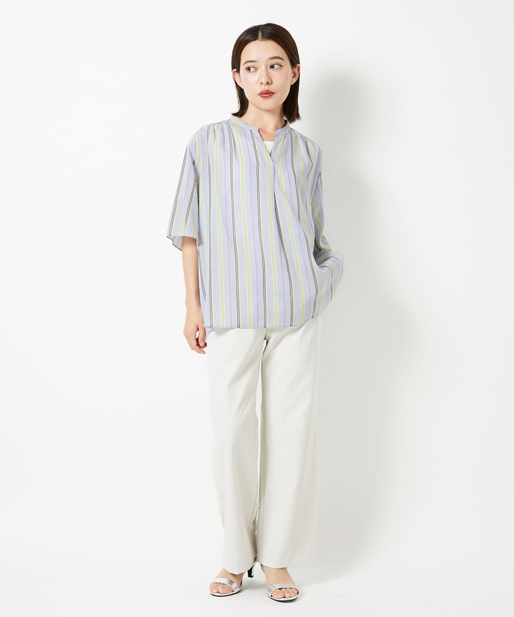 PHLHD52250 GEORGES RECH(小さいサイズ)(メゾン ドゥ サンク)  [日本製/新色追加]シェルタリングドライオックスワイドパンツ ベージュ