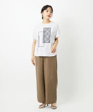 PHLHE70230 GEORGES RECH(小さいサイズ)(メゾン ドゥ サンク) リネン混リラックスワイドパンツ ベージュ
