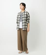 PHLHE70230 GEORGES RECH(小さいサイズ)(メゾン ドゥ サンク) リネン混リラックスワイドパンツ ベージュ