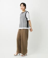 PHLHE70230 GEORGES RECH(小さいサイズ)(メゾン ドゥ サンク) リネン混リラックスワイドパンツ ベージュ