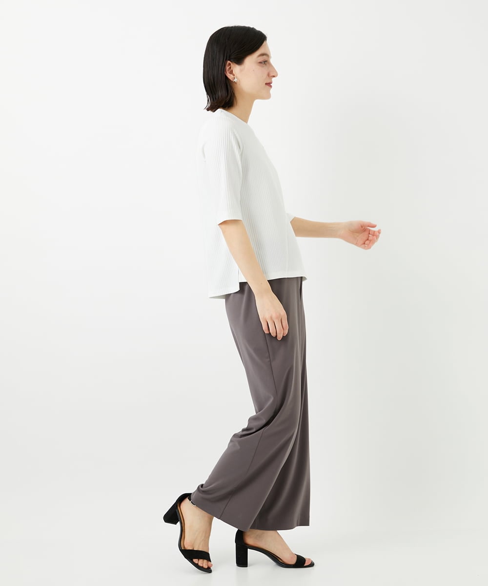 PHQGD11210 GEORGES RECH(小さいサイズ)(メゾン ドゥ サンク)  [セットアップ対応]ドライタッチジャージーワイドストレートパンツ ベージュ
