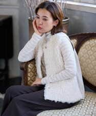 PHSAH04340 GEORGES RECH(小さいサイズ)(メゾン ドゥ サンク) エアリーファードッキングニットベスト アイボリー