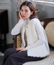 PHSAH04340 GEORGES RECH(小さいサイズ)(メゾン ドゥ サンク) エアリーファードッキングニットベスト アイボリー