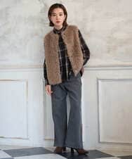 PHSAH04340 GEORGES RECH(小さいサイズ)(メゾン ドゥ サンク) エアリーファードッキングニットベスト アイボリー